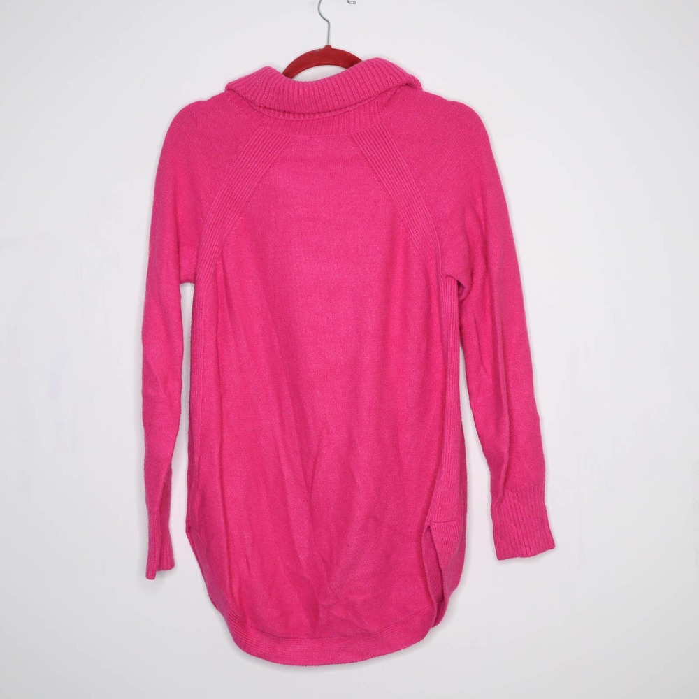 ANTHROPOLOGIE MOTH Brenda Cowl Neck Sweater Hot Pink Size M Loose Fit Pullover - Picture 5 of 10